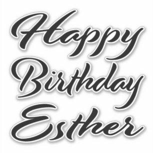 Sticker Esther Nom Prénom Anniversaire de la Broderie noir