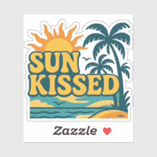 Sticker esthétique baisé au soleil - Vibes d'été r