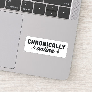 Sticker esthétique de fille chroniquement en ligne