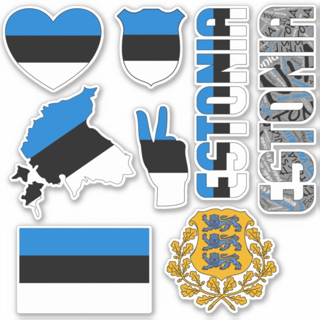 Sticker Estonie Extraordinaire Forme les symboles nationau (Devant)