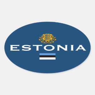 Sticker estonien de style ovale européen