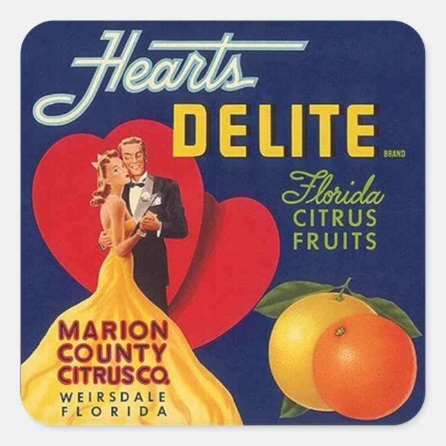 Sticker Et Coeurs Vintages Couple Dance Fruit Cate (Devant)