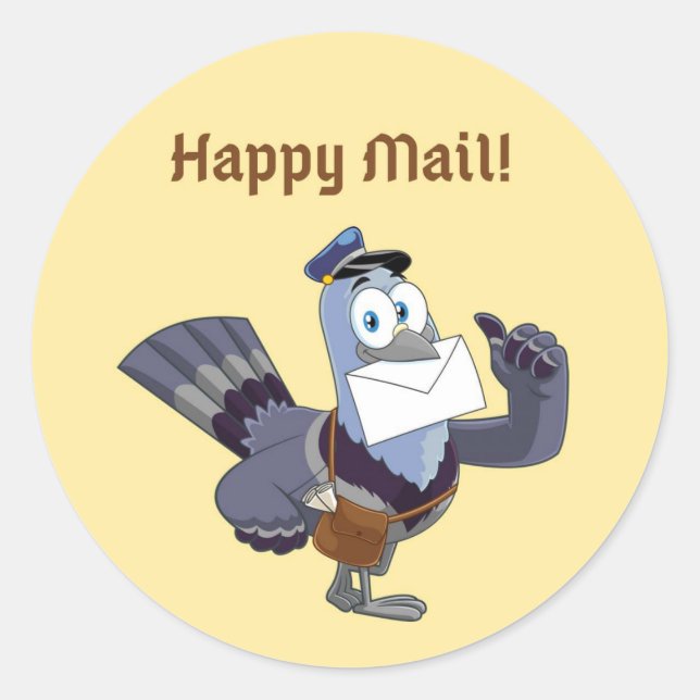 Sticker et sceau Pigeon Happy Mail (Devant)
