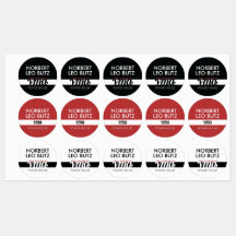Sticker étanche lavable Étiquette noir rouge blanc