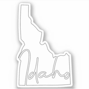 Sticker État de l'Idaho blanc solide