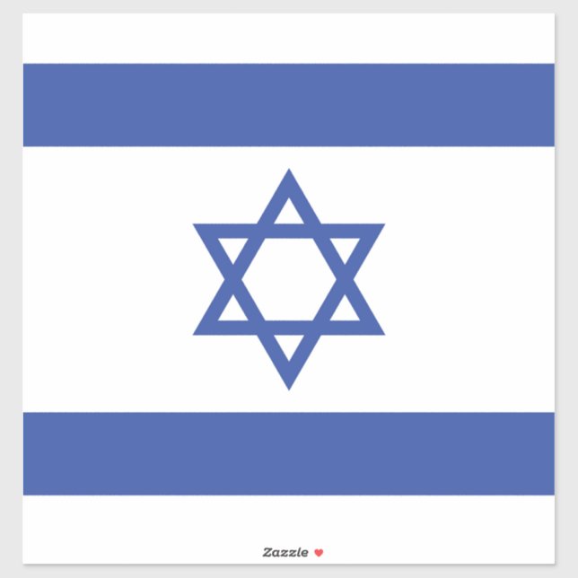Sticker Etat d'Israël Drapeau, Étoile de David Juifs (Feuille)
