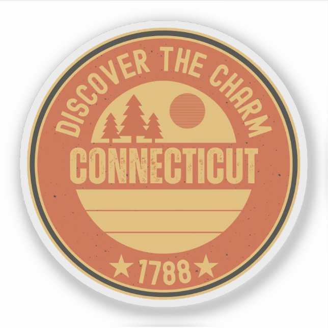Sticker État du Connecticut - Don d'État constitutionnel (Devant)