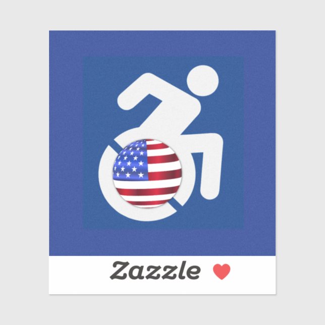 Sticker États-Unis handicapés (Feuille)