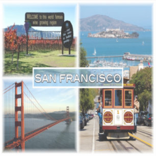 Sticker États-Unis San Francisco - Napa Valley Golden Gate