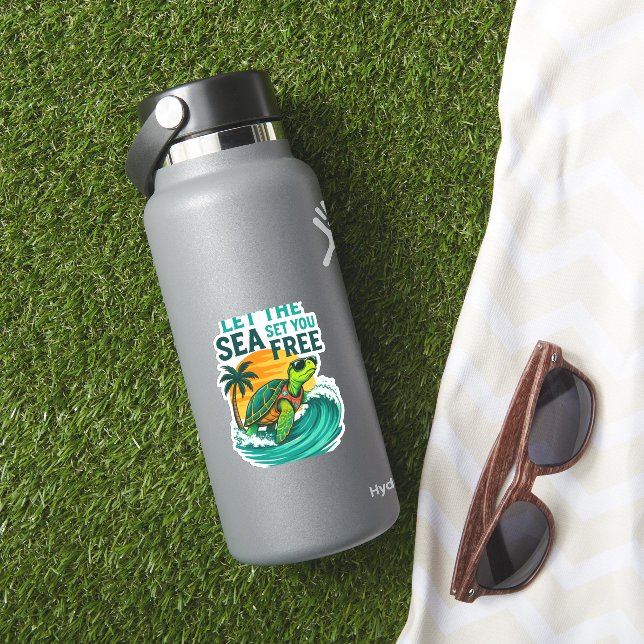 Sticker Été cool - Vibes de tortues marines (HydroFlask Insitu)