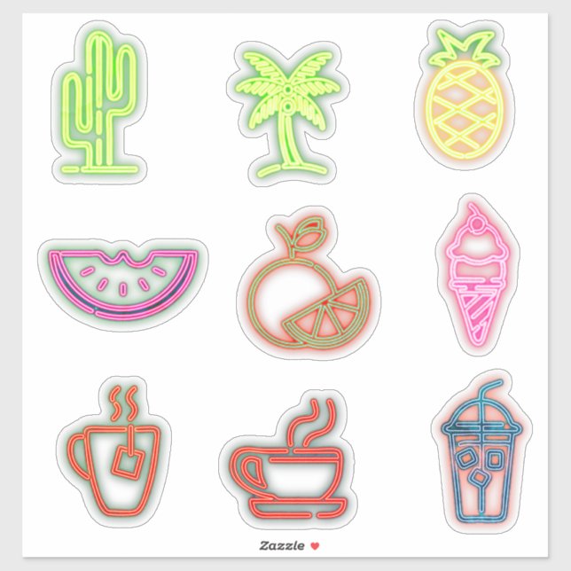 Sticker Eté neon café fruit plante mignon (Feuille)