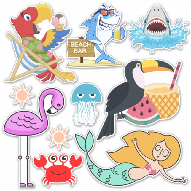 Sticker Été / Tropical / Vacances (Devant)