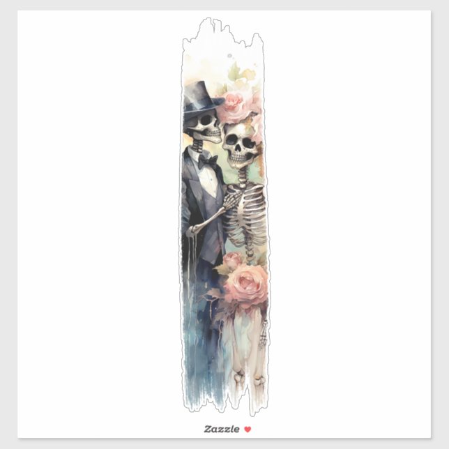 Sticker Eternal Love Skeletons Brushstroke Paint (Feuille)