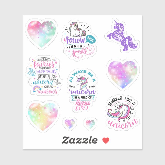 Sticker Étincelle Comme Une Unicorne (Feuille)
