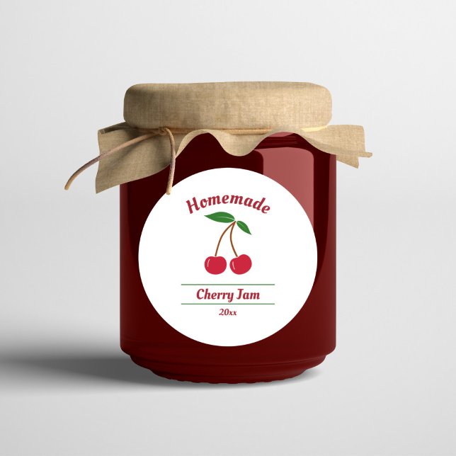 Sticker Étiquette à confiture de cerise modifiable (Cherry Jam Label Sticker)