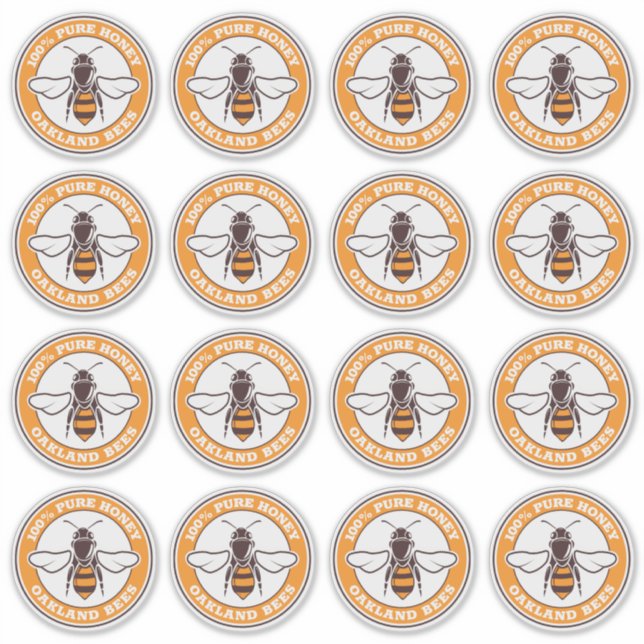 Sticker Étiquette blanc pour le logo d'abeille au  (Devant)