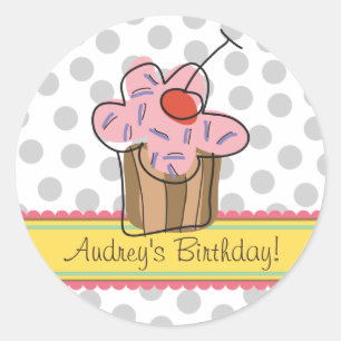 Sticker Étiquette cadeau d'anniversaire de la ceri