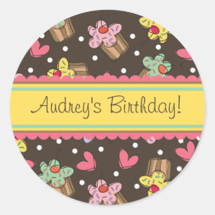 Sticker Étiquette cadeau d'anniversaire de la ceri