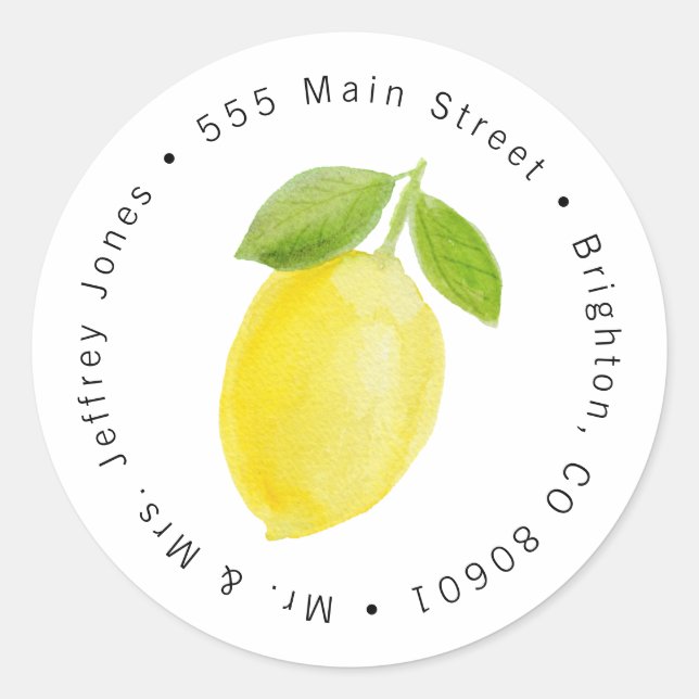 Sticker Étiquette de adresse citron (Devant)