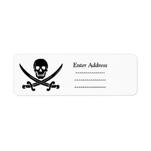 Sticker étiquette de adresse crâne Halloween Pirat
