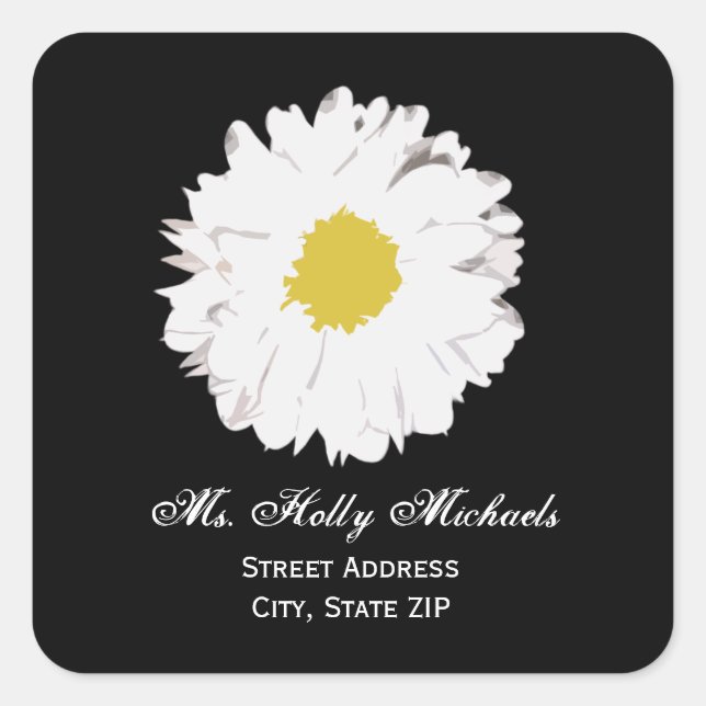Sticker Étiquette de adresse de marguerite (Devant)