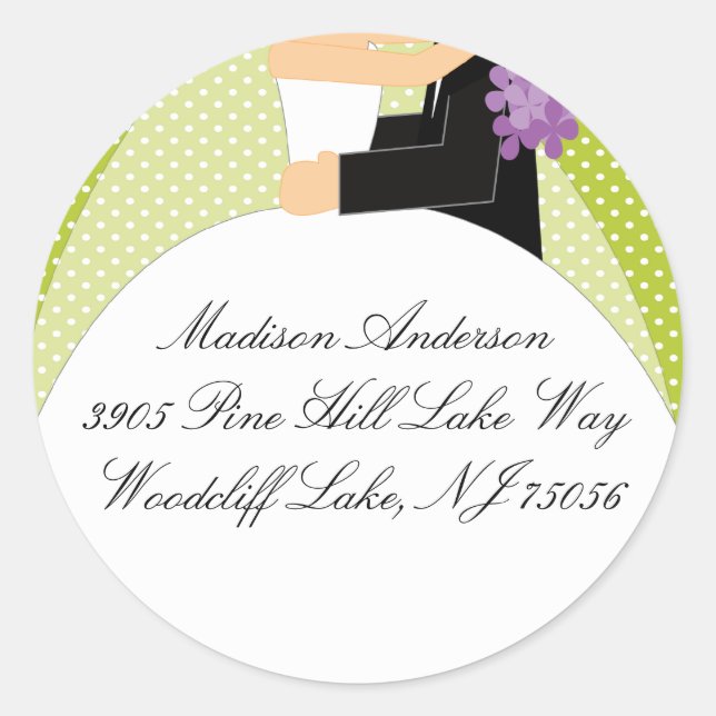 Sticker Étiquette de adresse de mariée et de chamb (Devant)