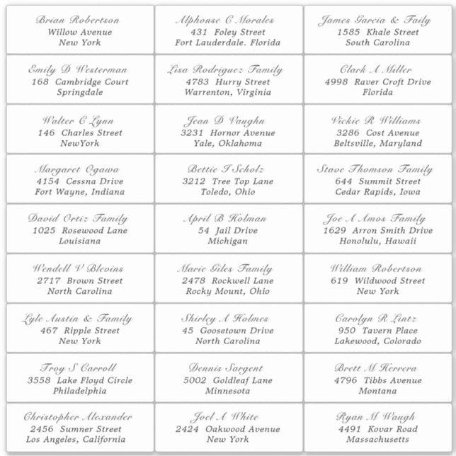 Sticker Étiquette de adresse invité de la fête de  (Devant)