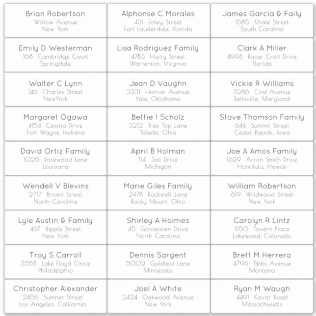 Sticker Étiquette de adresse invité de la fête de  (Devant)