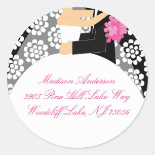 Sticker Étiquette de adresse pour mariée et mariée