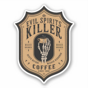 Sticker Étiquette de café Evil Spirits Killer