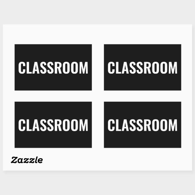 Sticker Étiquette de CLASSROOM en forme rectangula (Feuille)