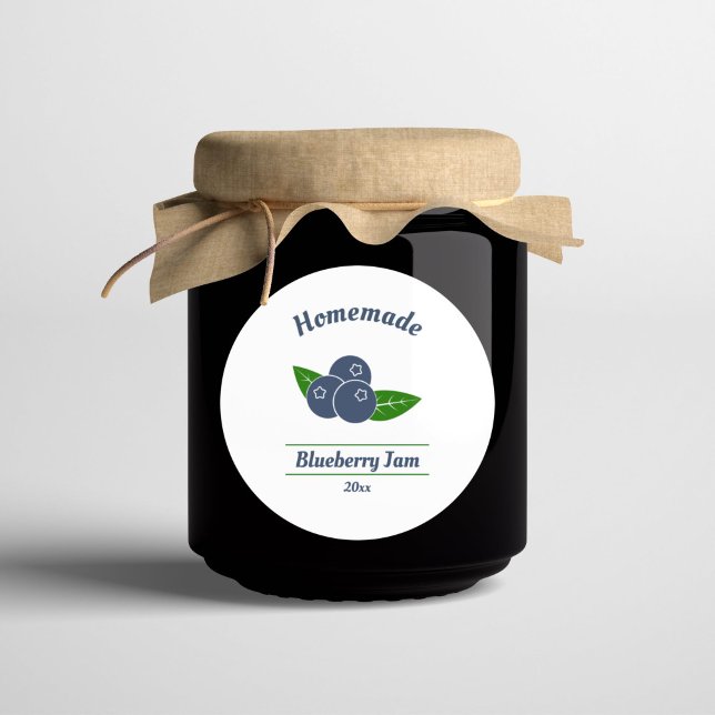 Sticker Étiquette de confiture de bleuets modifiab (Blueberry Jam Label Sticker)