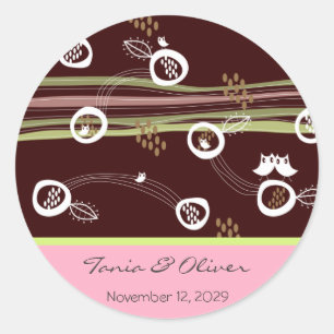 Sticker Étiquette de mariage personnalisé de famil