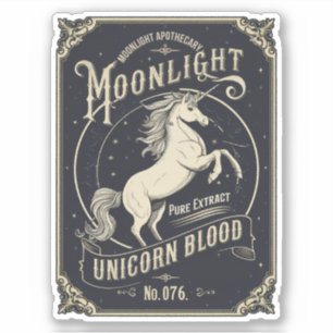 Sticker Étiquette de sang Unicorn clair de lune
