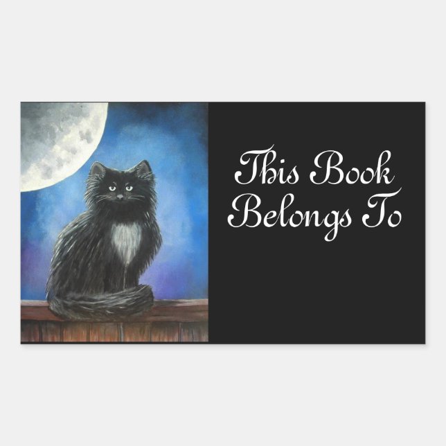 Sticker Étiquette du livre de chat noir (Devant)
