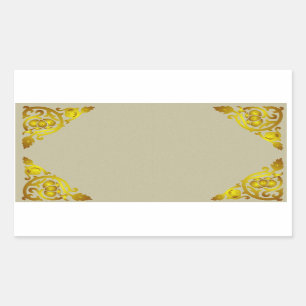 Sticker Étiquette Floral Vinatge Gold
