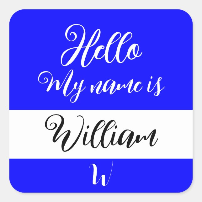 Sticker Étiquette "Hello My Name is" (Devant)