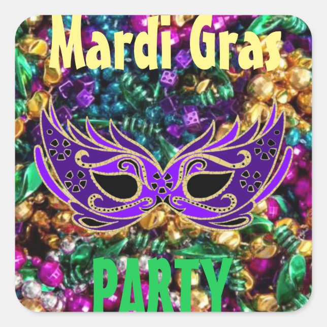 Sticker Étiquette Mardi Gras Party 20 set Mardigra (Devant)