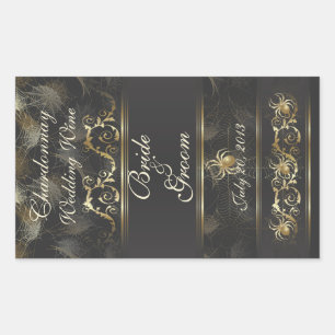 Sticker Étiquette Mariage Ornate Golden Spiders