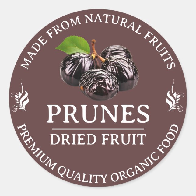 Sticker Étiquette personnalisé Prunes séché Fruit (Devant)