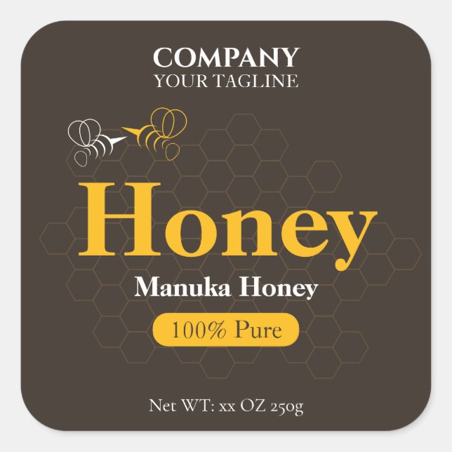 Sticker Étiquette pour l'apiculture modifiable (Devant)