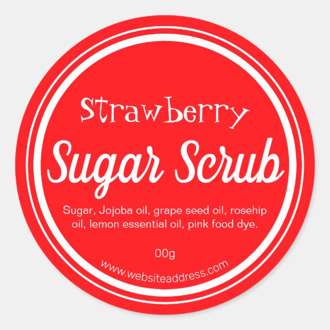 Sticker Étiquette Pour Scruter À La Fraise Fabriqu (Devant)