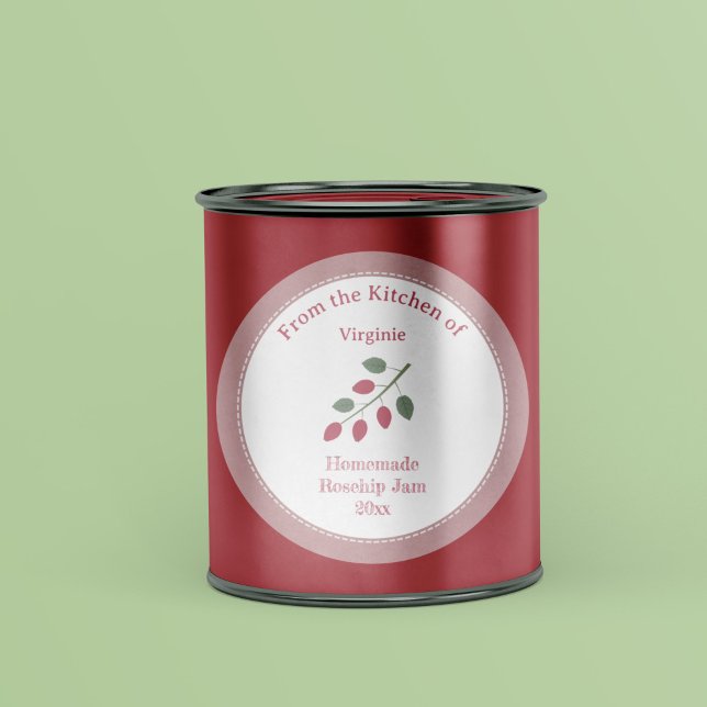 Sticker Étiquette Rustic Rosehip (Rustic Rosehip Jam Label Sticker)