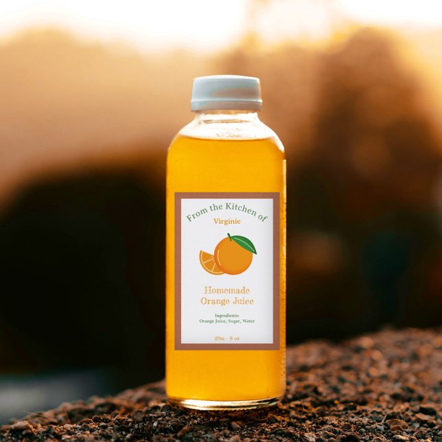 Sticker Étiquette Rustique à la bouteille de jus d (Rustic Orange Juice Bottle Label Sticker)