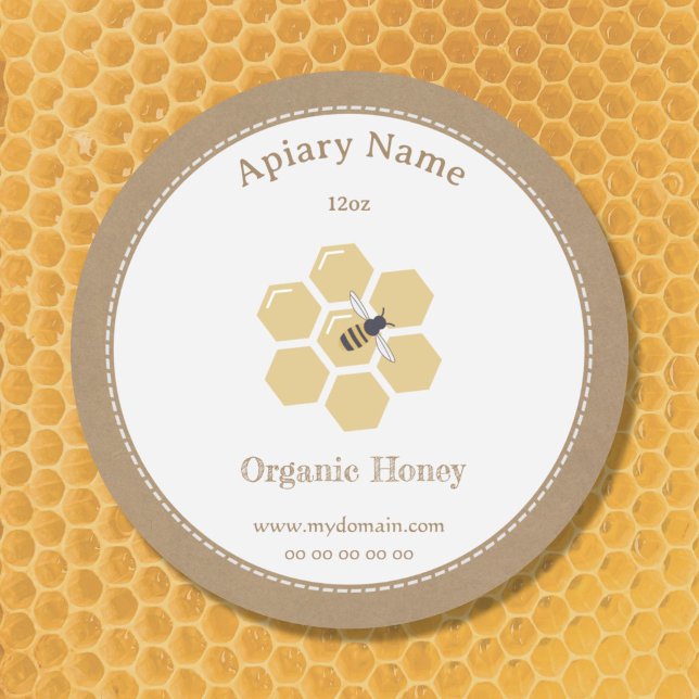 Sticker Étiquette rustique pour apiculteur (Rustic Honey Jar Label)
