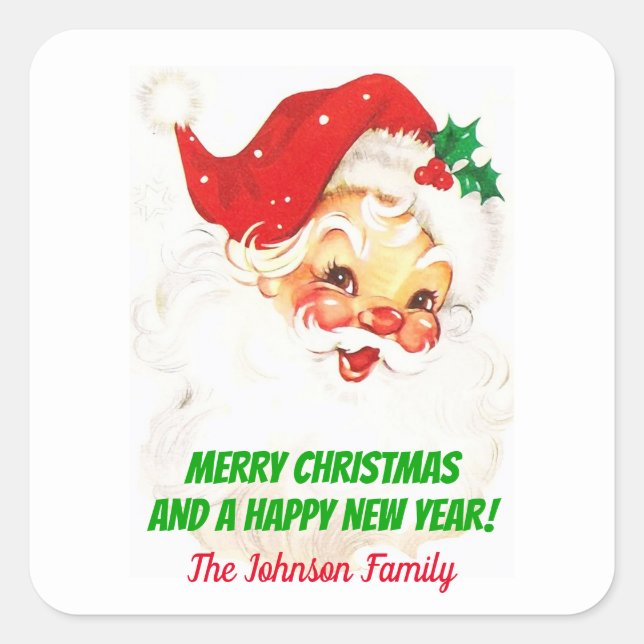 Sticker Étiquette vintage du Père Noël (Devant)