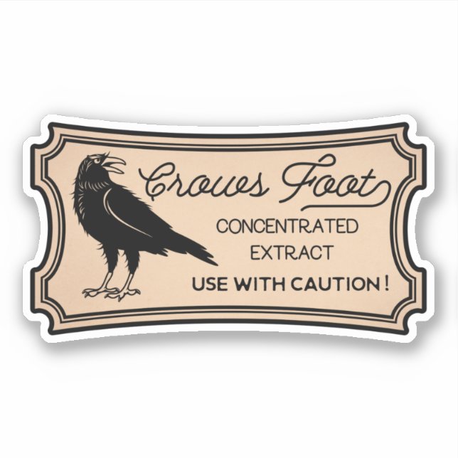 Sticker Étiquette Vintage Poot de pieds de corbeau (Devant)