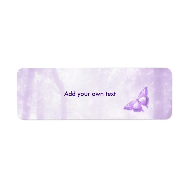 Sticker Étiquette violet papillon (Devant)