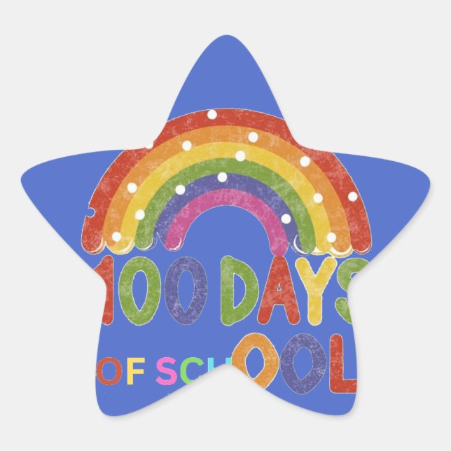 Sticker Étoile 100 jours d'enseignant-cadeau scolaire (Devant)