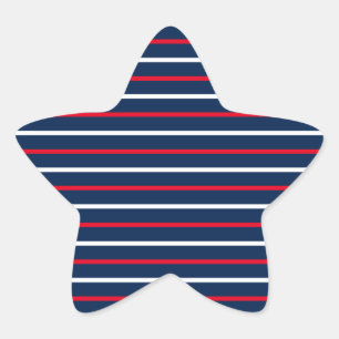 Sticker Étoile 4 juillet rouge blanc marine bleu rayures patrioti